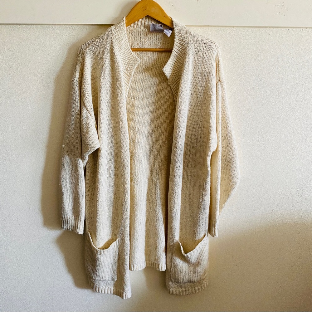 Huntington ridge vintage womens knit open front sweater cardigan L